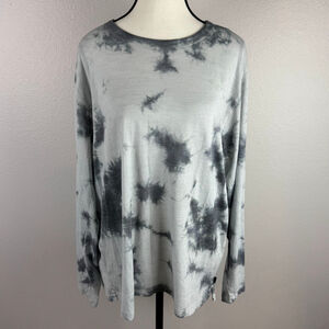 Lululemon Mens XL Gray Performance Gym Lab Wool-Blend Tie Dye Long Sleeve Shirt